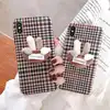 Warm soft cotton Phone Case For iPhone X 8 7 6 6S Plus Cloth Art Grid Fabric Stripe check case for christmas gift