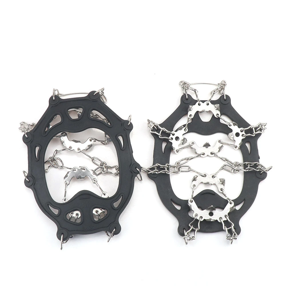 

High quality 19 spike ice cleats crampons ice cleats for hiking boots stainless steel silicone