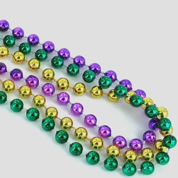 Wholesale Custom Gold Mardi Gras Beads Irish St Patrick's Day Plastic