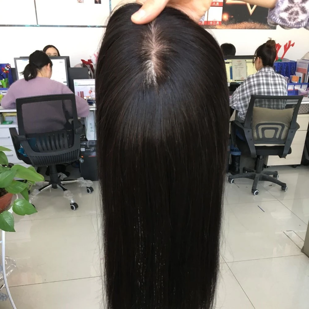 

HOT selling High quality Silk Base Topper Indian hair Women's Clip in Toupee