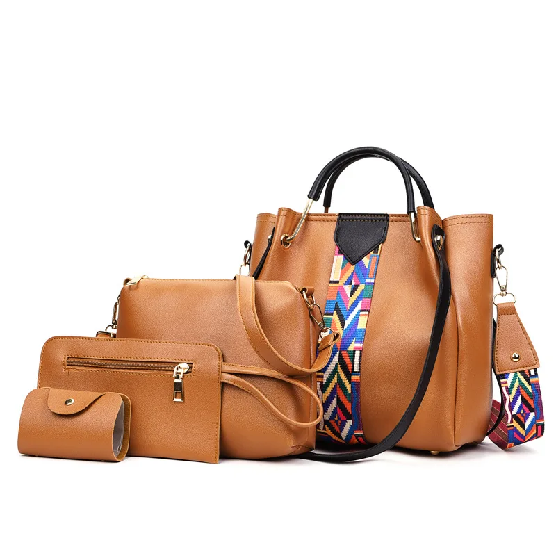 

2024 New Large Capacity Tote Women's Bag Handheld Shoulder Bag Retro Four Piece Crossbody Bag