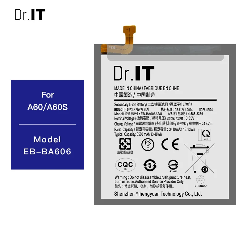 

Dr IT 3500mAh Battery Replacement For Samsung Galaxy A60 Galaxy A60 2019 Sm-a6060/ds Eb-ba606abu A60 Battery