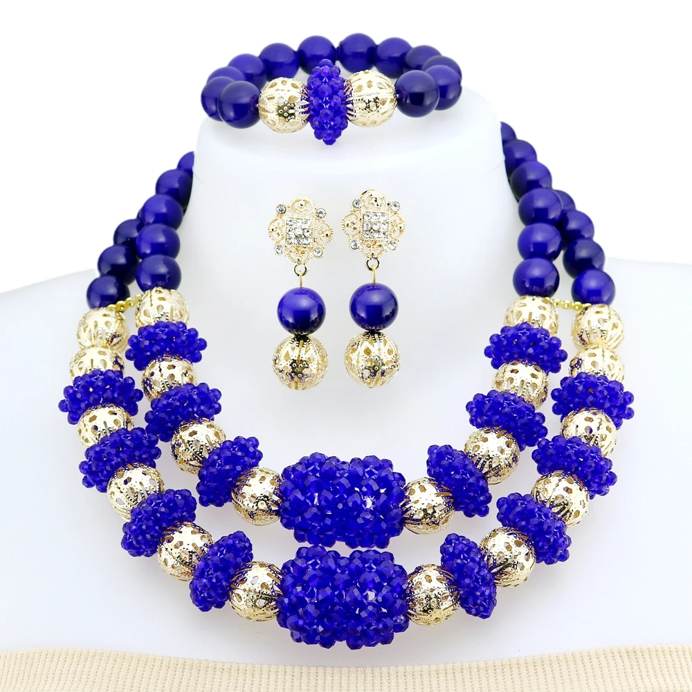 

Yulaili Latest Design Nigerian Wedding Hand-knitted Jewelry Set Women's Fashion Beads Style And Color Series Jewelry Sets YL109