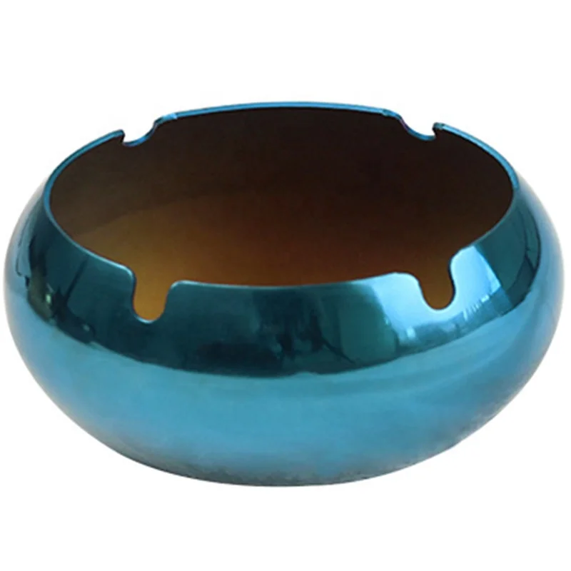 

Stainless Steel Practical Windproof Round Ashtray, Blue/gold/rose gold/black