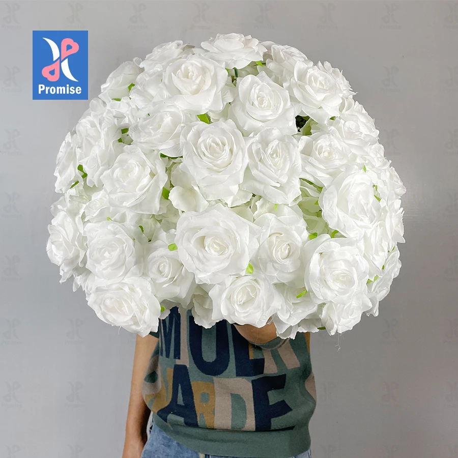 

Promise Cheap Wedding table decoration artificial centerpiece red flower ball stage Decoration