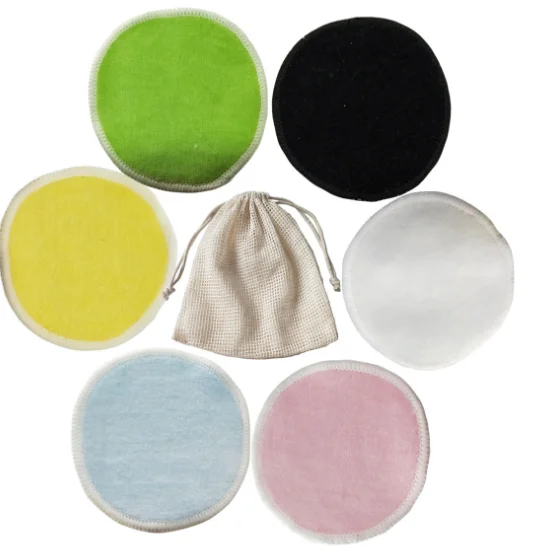 

Amazon Hot Selling Eco-Friendly Reusable Bamboo Makeup Remover Pads Velvet Pads, As image show