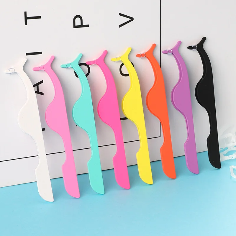 

YX stainless private label customized logo printing pink black gold steel eyelash tweezers, Customer's choice