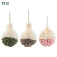 

Comfortable soft types of cleaning dead skin removal color rubber bath brush balls with foam mesh shower bath sponge