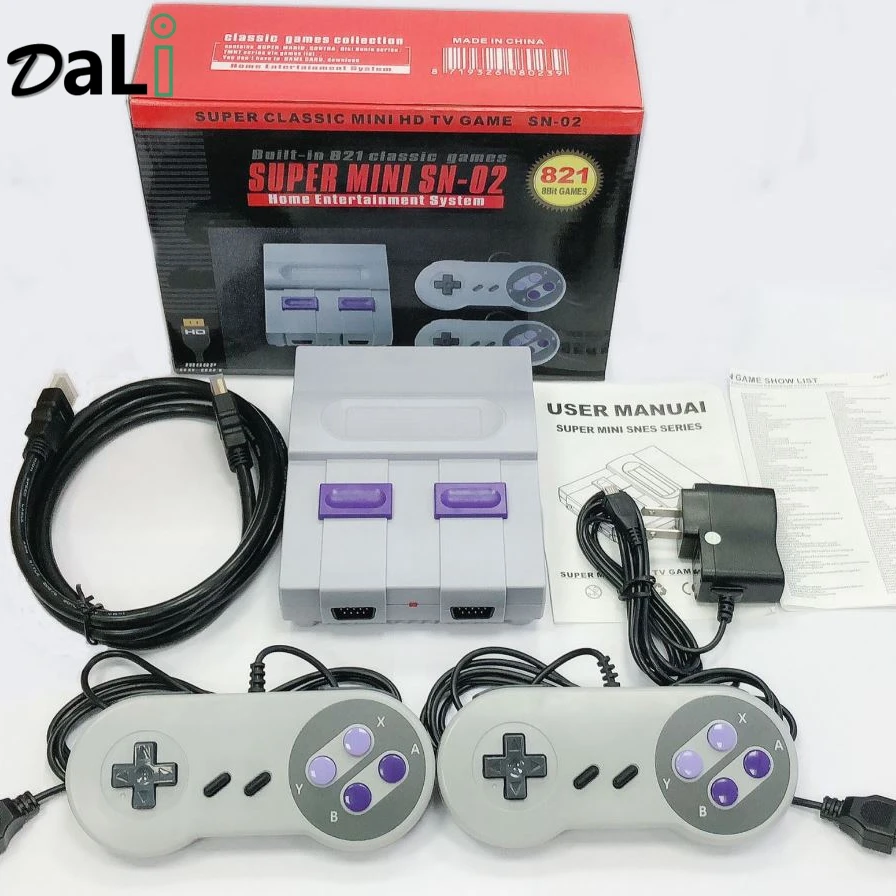 Manufacturer Sale Indoor Game Machine 8 Bit Super Mini SN-02 Video Game Console With 821 Classic Games For Sale