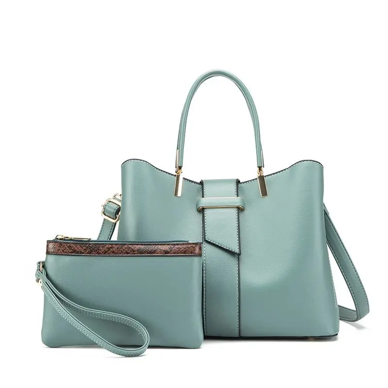 

Customized Logo Borse Da Donna Tote Handbags For Women Luxury Pu Leather Crossbody Bag Pouch Handbag 2Pcs Bag Set