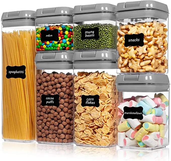 

7Pcs Set Amazon Hot set Sale High Quality New Design Airtight Food Storage Baby Container Plastic Set With Lid, As show, customize colors