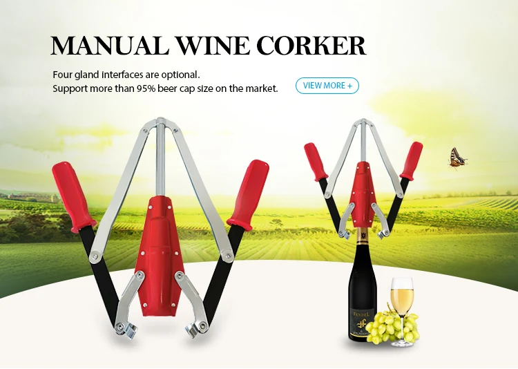 Plastic Handles Wine Bottle Hand Corker Double Levered Wine Making