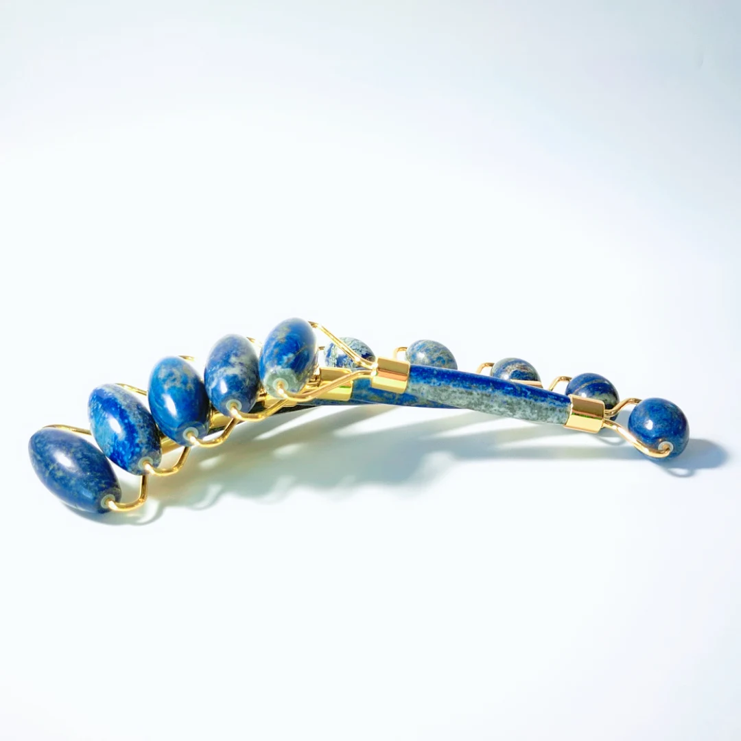 

100% natural stone lapis lazuli crystal jade hair massager roller