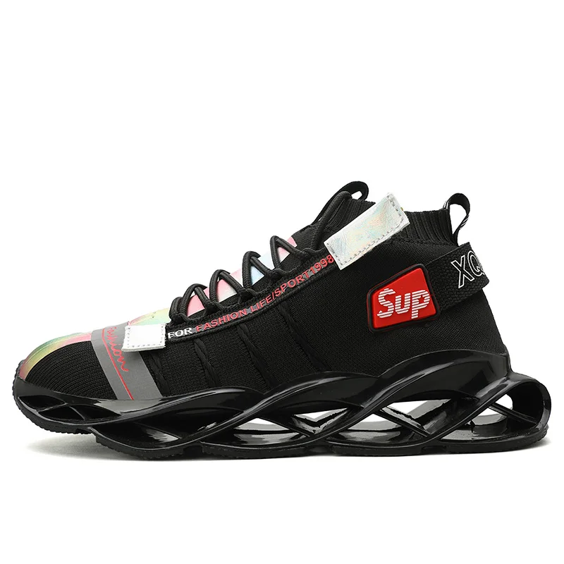 

New Arrival Leisure Academy Breathable Summer Men's Fashion Best Casual Running Sports Shoes, Black;red
