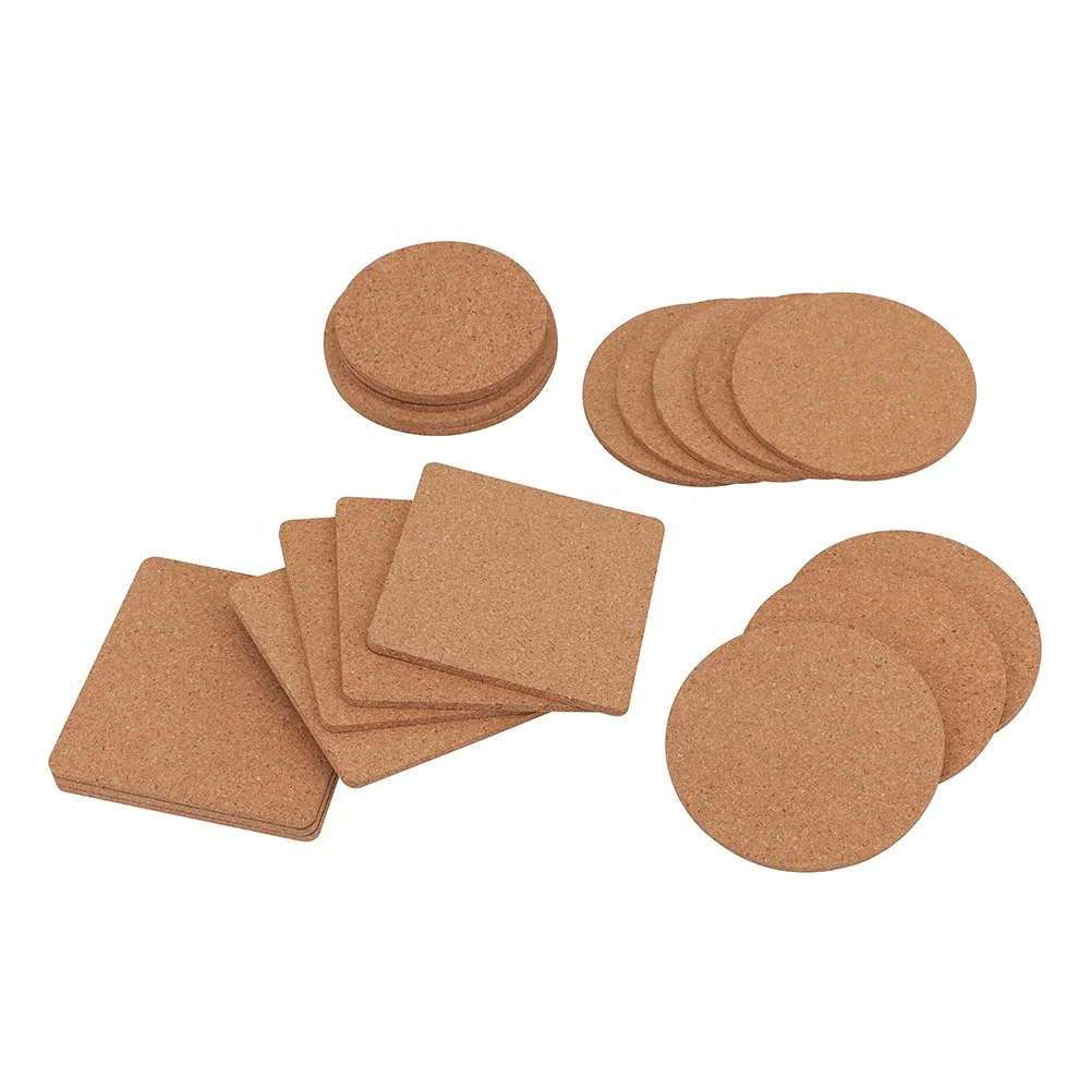 

Cork Coasters with Round Edge 4 inches 16pc Thick Plain Absorbent Heat-Resistant Reusable, Natural color