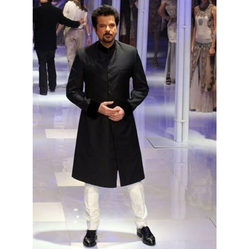 

2021 Indian Design Men Wedding Suits With White Pants 2 Pieces Suits For Men Tuxedo Groom Prom Costume Homme Black Long Blazer, Same as picture ,red,black,dark blue