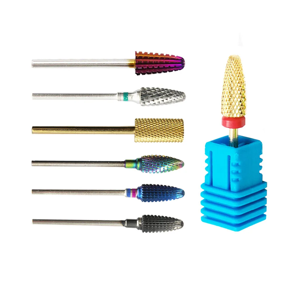 

Nail art drill bits tungsten carbide steel polish electric machine smooth tool, Black.purple.silver.colours