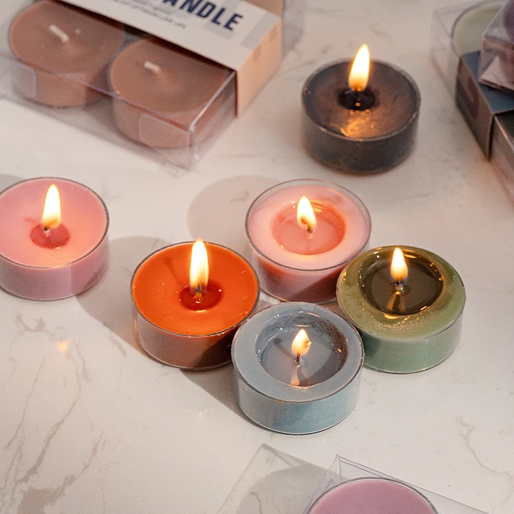 

2022 Wholesale Lazada Handmade Scented Tealight Candles Set and Home Decoration Custom Print Customized Scented Candle in Bulk