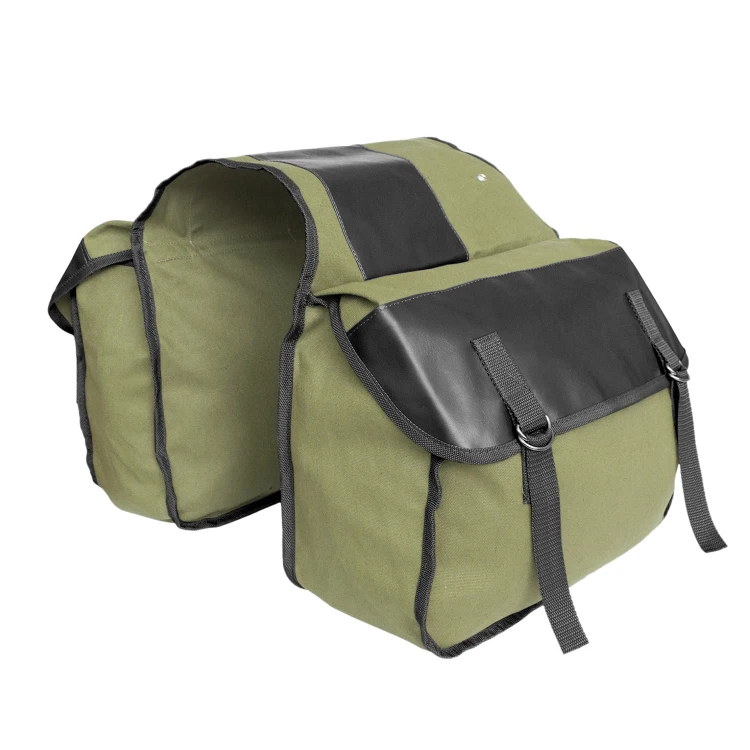 

Large Capacity Canvas Bike Motor Bicycle Messenger Rear Seat Carrier Double Pannier Saddle Bag for Mountain Cycling