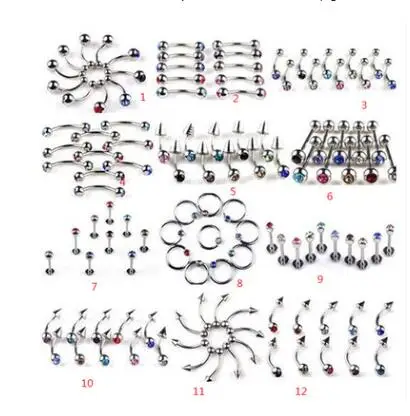 

Lot of 10pcs Steel Assorted Colors Segment Nose Hoop Rings Lip Eyebrow Tongue Barbell Ear Cartilage Piercing CBR Fashion Jewelry