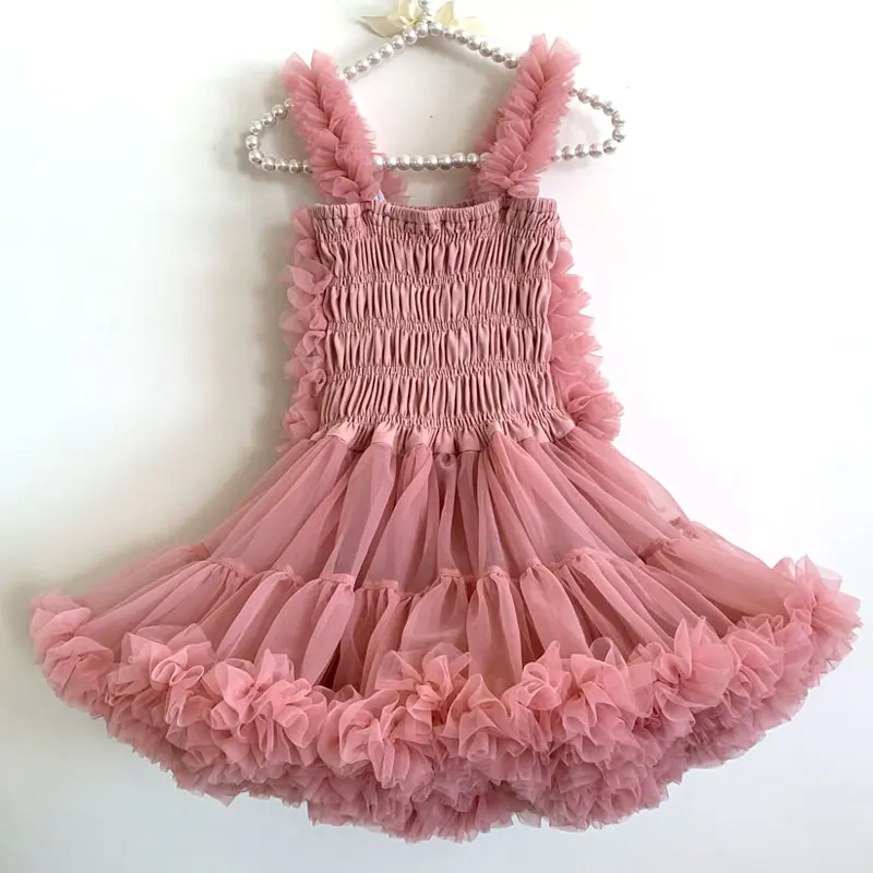 

2020 New arrival boutique ruffle tutu fluffy dress girl princess baby girl birthday dresses