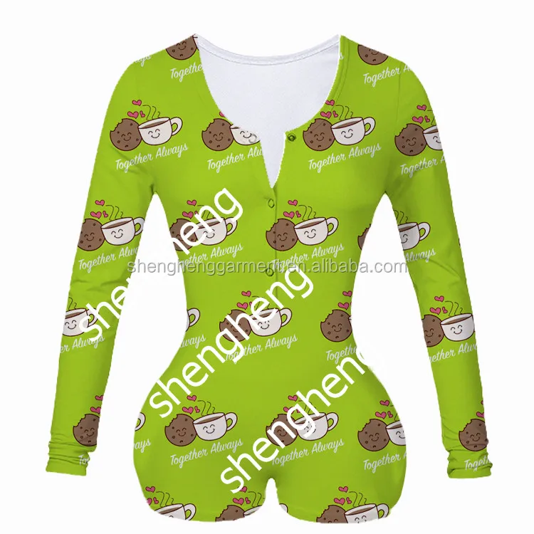 2021 Red Heart Candy Valentine's Day Onesie Deep V Neck Long Sleeve