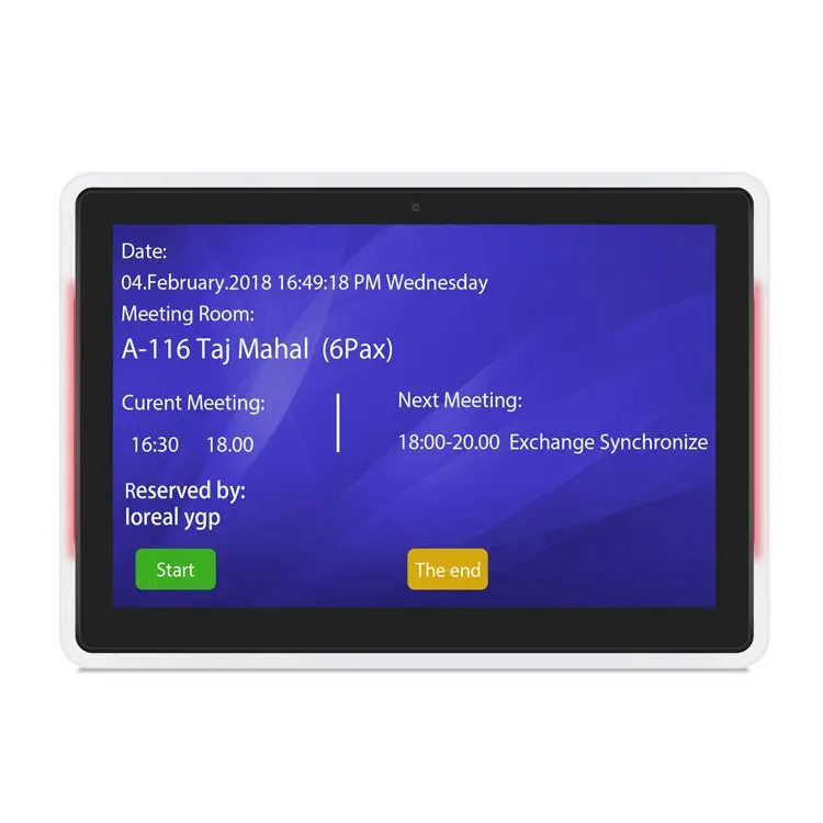 

Glass Wall Mounting LED Touch Screen Tablet with POE NFC RFID for Meeting room Appointment