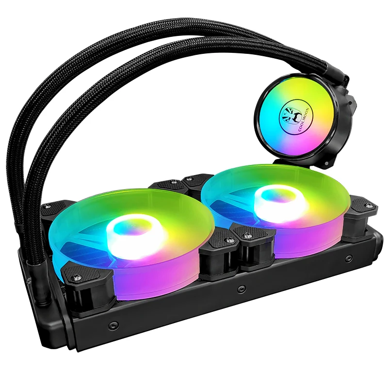 

High quality COOLMOON AR240 240mm water cooling cpu cooler computer water radiator PWM +5V ARGB liquid cpu cooler