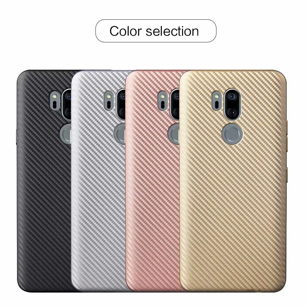 

Black Carbon Fiber Rugged TPU Case Cover for LG G7 ThinQ, As pictures