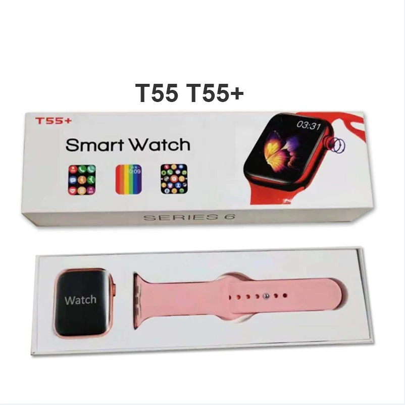 

2021 Hot selling T55+ smart watch arrivals bt call phone iwo reloj series 6 smart watch T55+