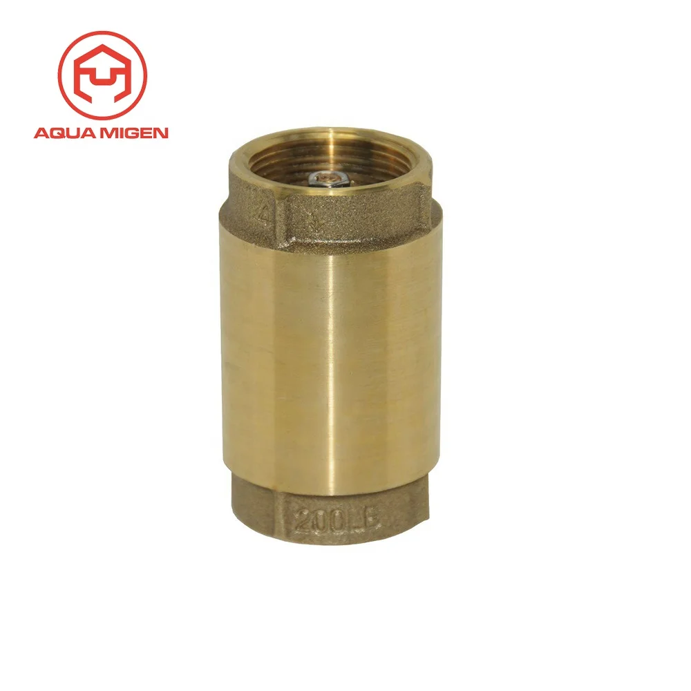 

3/4" FNPT 200 PSI WOG Low Lead Bronze/Brass Spring Check Valve, Brass color