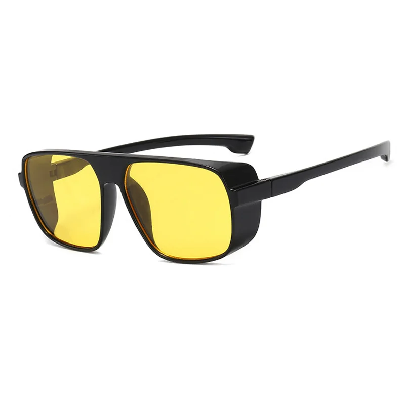 

Fashion Unisex Driving Night Wraparounds Sunglasses Fits Over Glasses Driving Sunglasses with Spring Hinge Customized Logo Men
