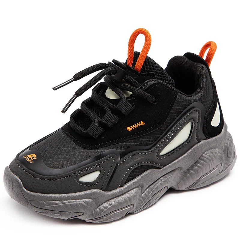 

Comfortable Kid Sneaker Casual Flat Black School Shoe For Boy