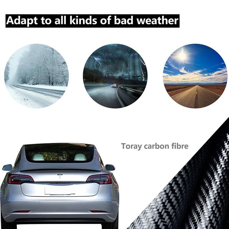 
modification parts model s Carbon Fiber install car rear Tailbox rear spoiler For Tesla model 3 