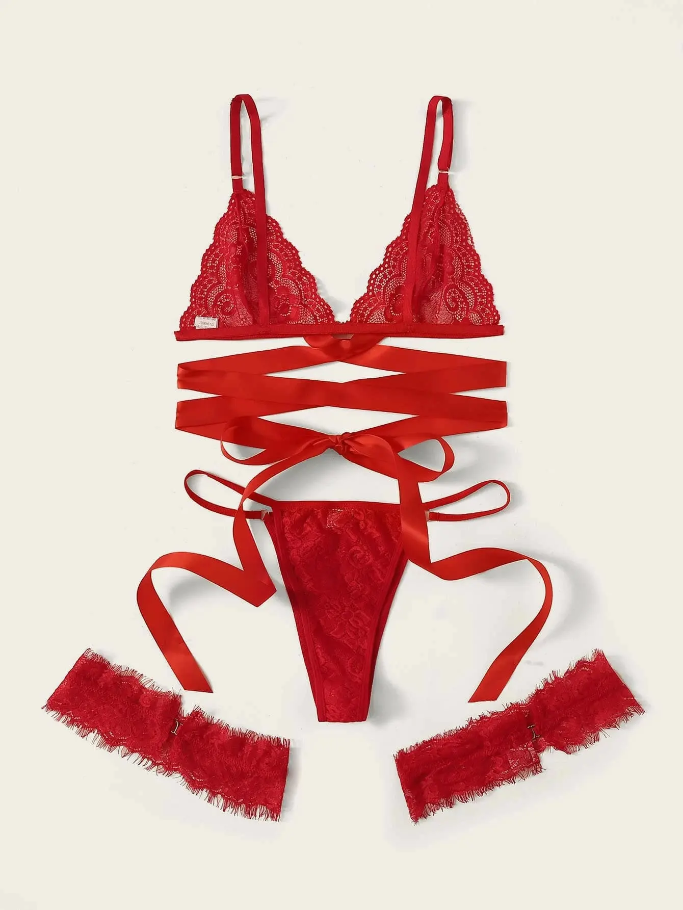 Sexy Lace Bra And Panty Sets Embroidery No Steel Ring Bandage Fishing Net Charming Transparent