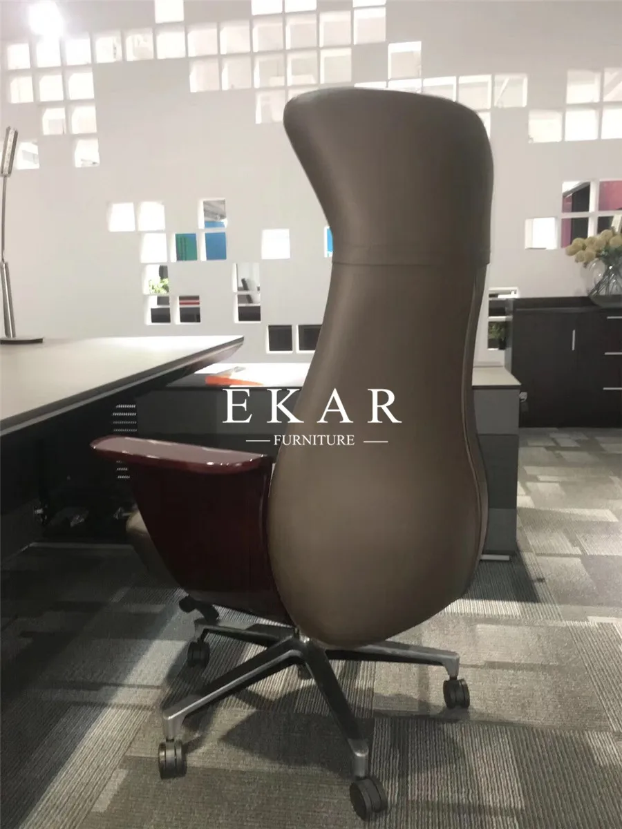 Swivel Arm Office Furniture Executive Office Chair Leather manufacture