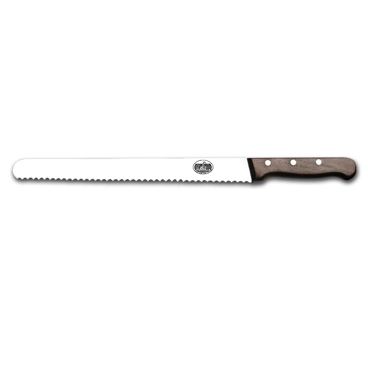 

Professional Baked Cake Knife For Bread Long Serrated Bread Knife Wood Handle, Silver