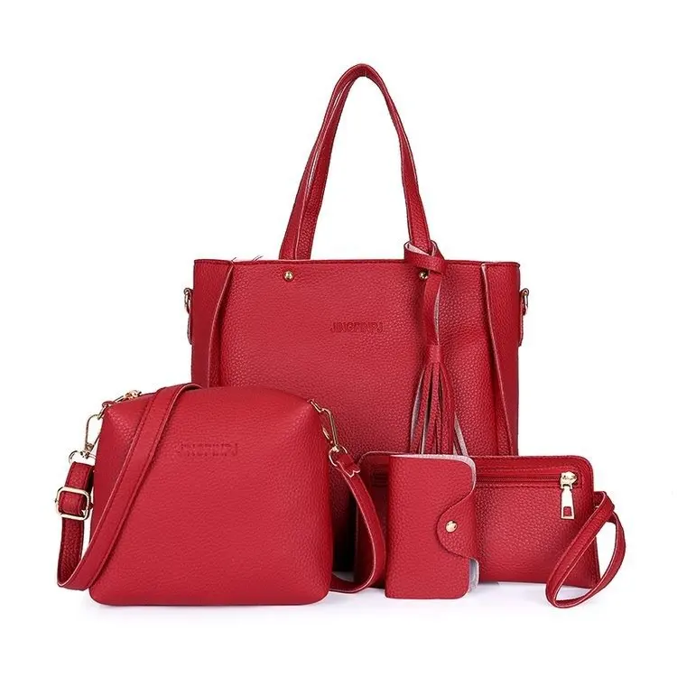 

2021 new four-piece picture-mother bag litchi pattern messenger bag shoulder trend handbag wholesale, Customizable
