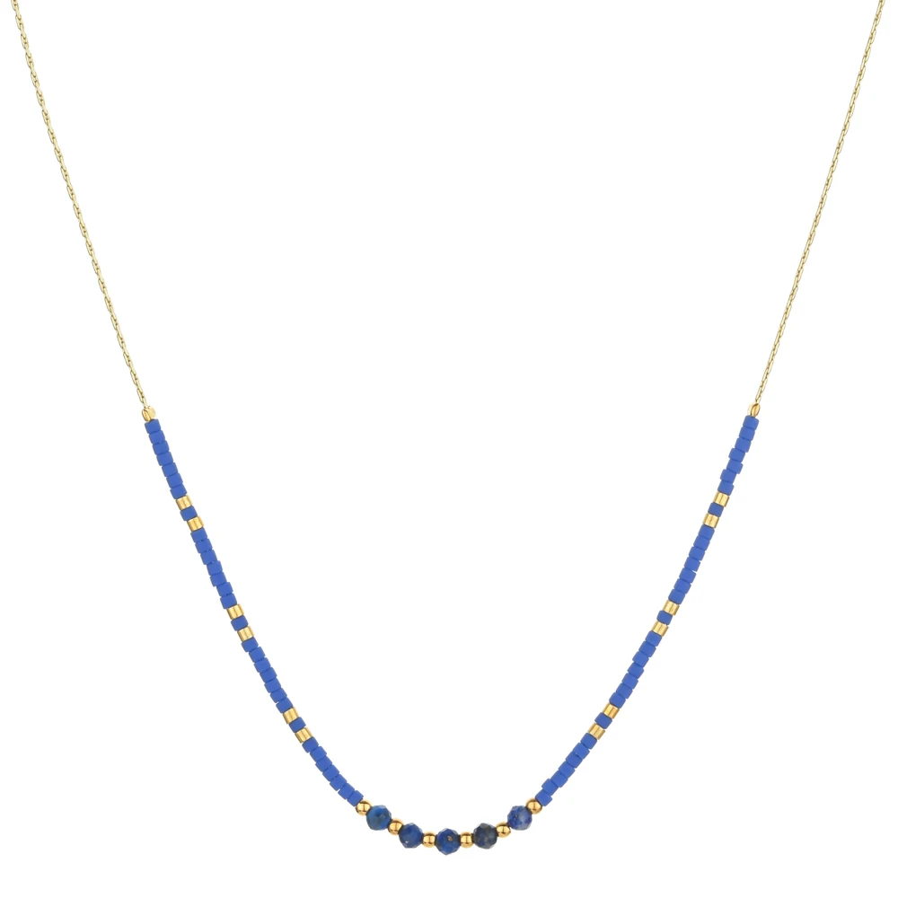 

ZMZY 2MM Natural Stone Jewelry Gold Plated Chain Necklace Korea Design Party Fashion Clavicle Necklace Accessories Collar