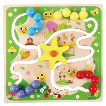 2020 Wooden 4 Color Moving Puzzles,Caterpillars Logic Thinking Games ...