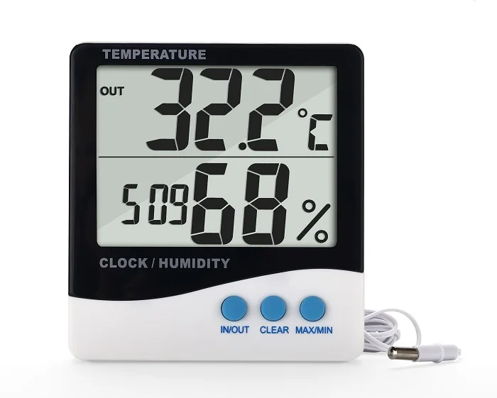 

Thermometer Wall mounted hygrometer temperature meter humidity Max Min Probe Indoor Outdoor Digital in out Thermometer