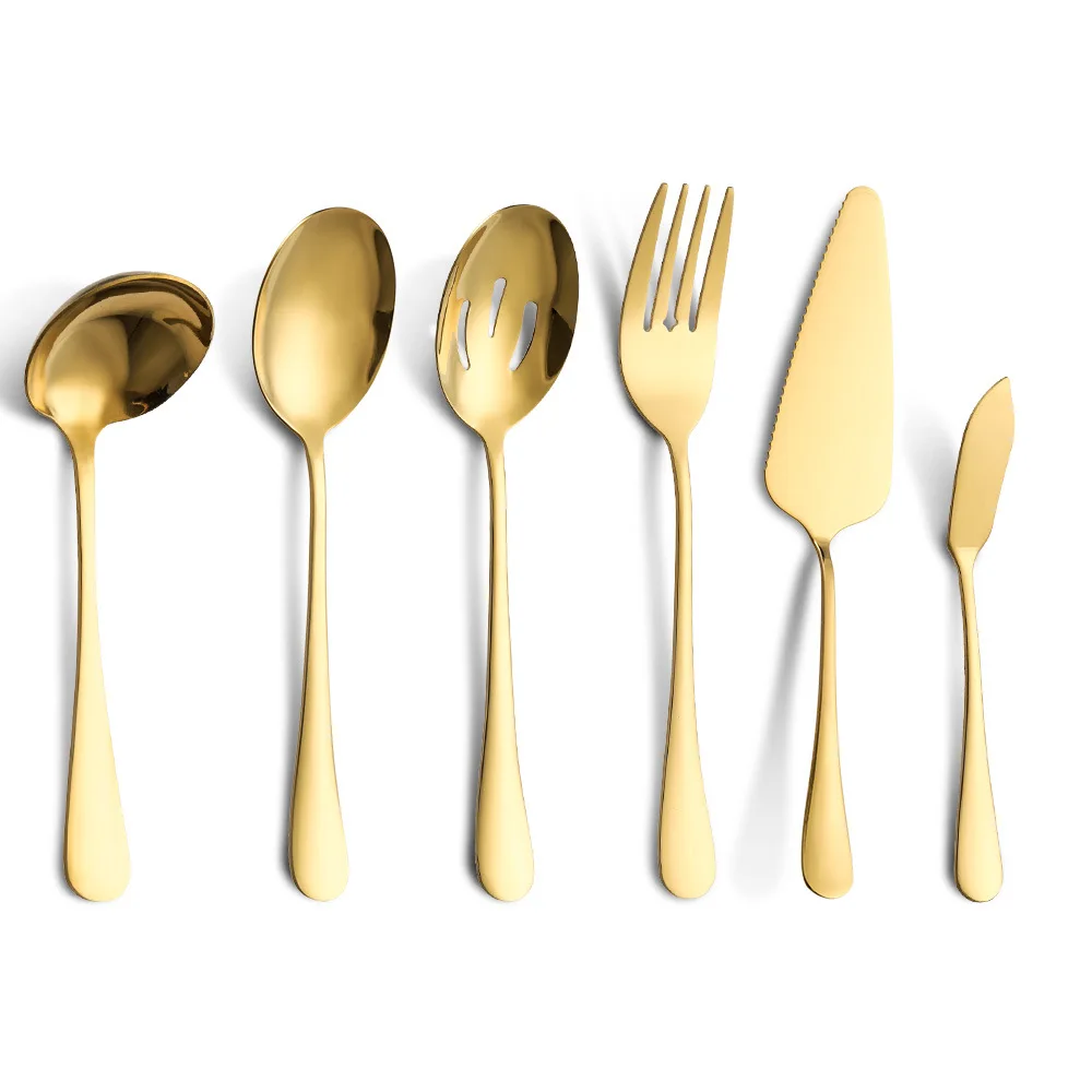 

Amazon hot sale 6-Piece Stainless Steel Hostess Serving Gold Utensil Set, Polish