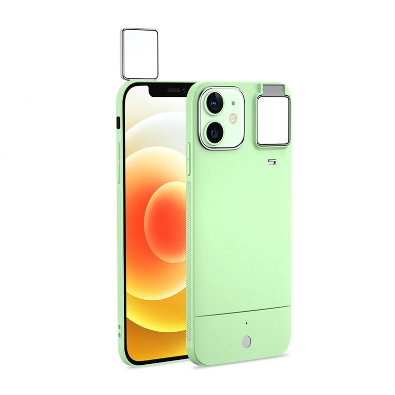 

Shock Proof Fashion Cell Mobile Cover Selfie Ring Light Up LED Fancy Phone Case For Iphone 11 12 13 Pro Max, Black,white,pink,green