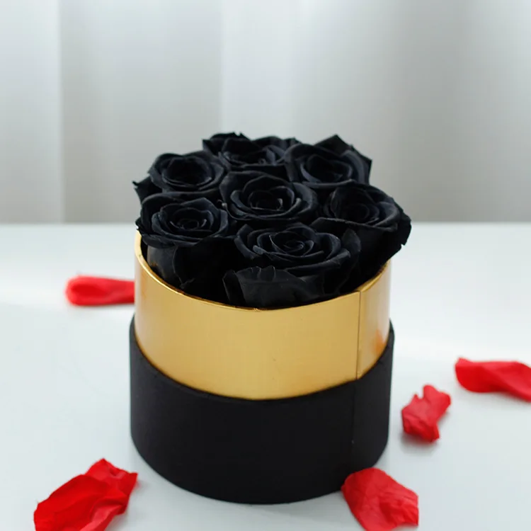 

Eternal Rose Birthday Love Romantic Valentine Package Round Flower Gift Box Packaging Cardboard With Lid, Red/custom