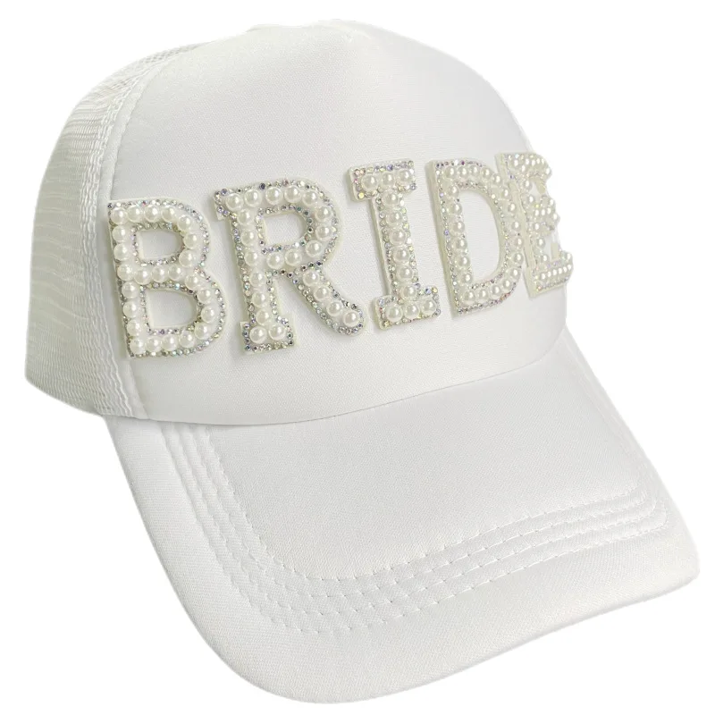 

Wedding Baseball Hats Bride Tribe Pearl Baseball Caps Wedding Decoration Supplies Bride Gift Bachelorette Party Supplies