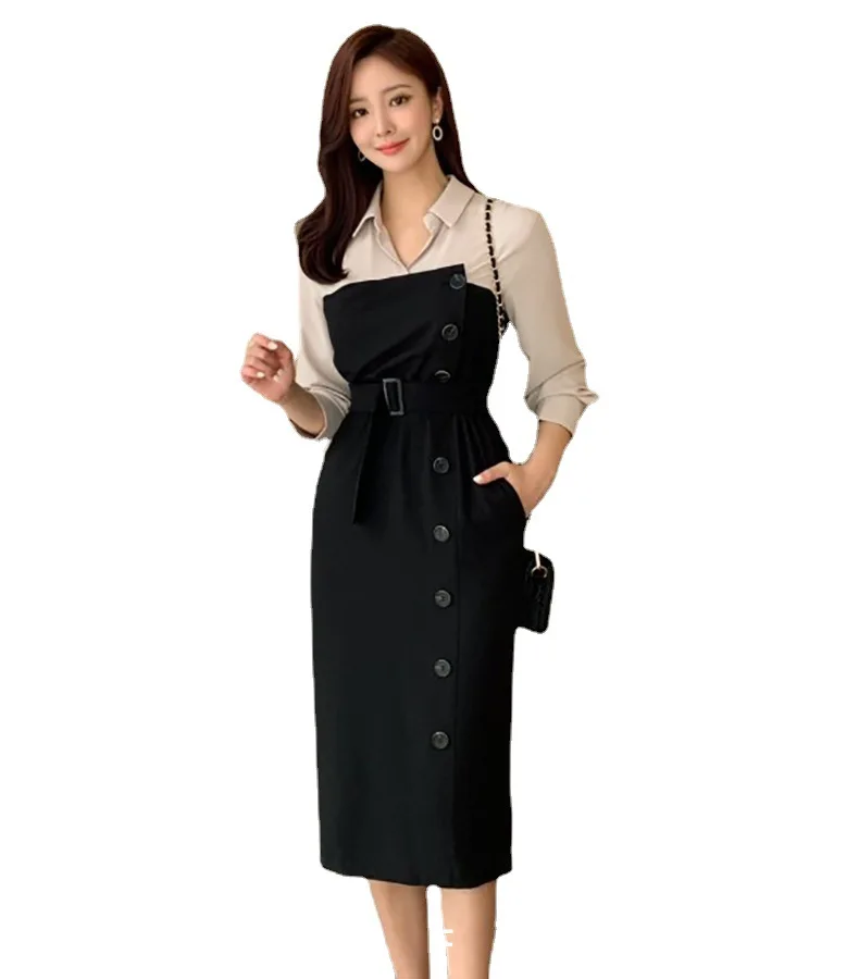 

Korean Design Made in China Women Luxury Clothing 2021 Long Sleeve Women Korean Dresses Fashion Elegant Office Ladies Dresses