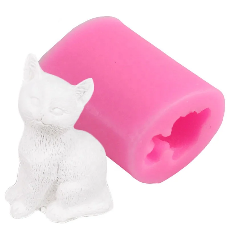 

3D Cute Cat Silicone Molds DIY Cake Decorating Tools Cupcake Topper Fondant Mold Candy Polymer Clay Chocolate Gumpaste Moulds