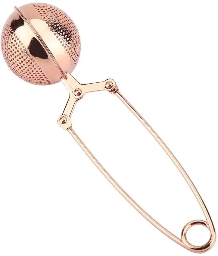 

Stainless Steel Tea Infuser Strainer Reusable Mesh Snap Loose Leaf Teapot Filter with Long Handled for Tea Maker
