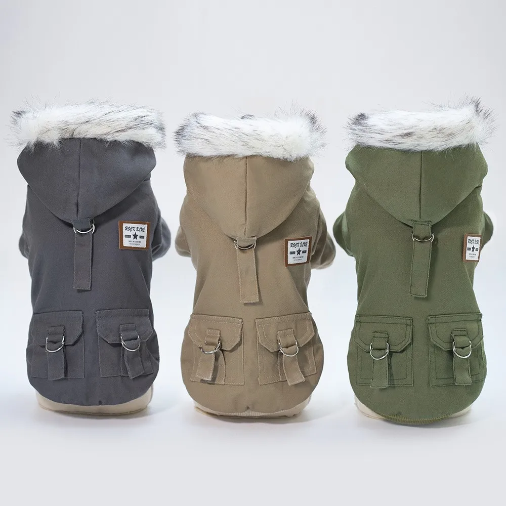

factory Outlet Autumn and winter new dog cotton coat pet cotton vest pet clothes military cotton coat