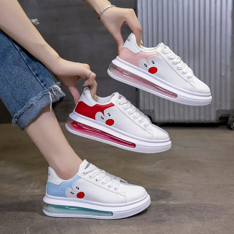 

Sneakers Lace up Ladies Shoes Casual Custom Women's Sports Shoes Wholesale Girls White Shoes Women Sneakers, Blue/red/pink